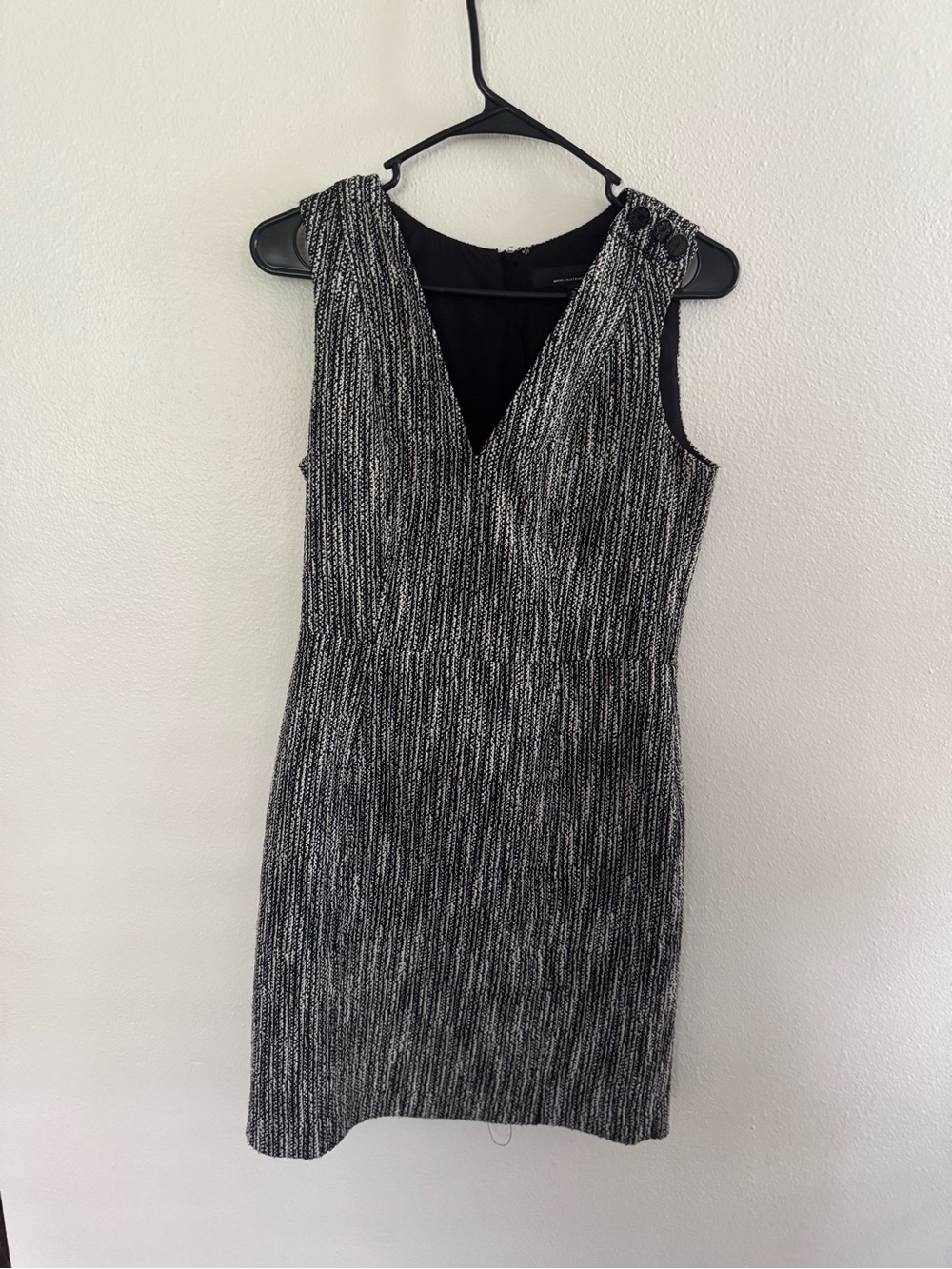 White House Black Market Black White Tweed Dress Jacket Set Size 4 - Picture 3 of 10